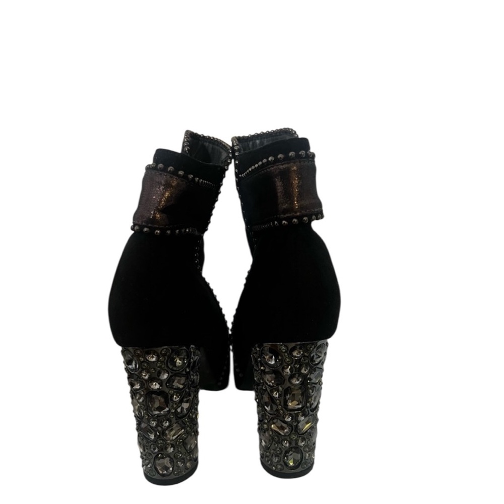 Nancy Li Suede Crystal Heel Booties – Size 10 - Picture 7 of 9